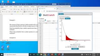 Exponential Distribution on StatCrunch| Stat & Math Tutorials.