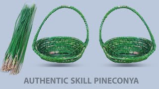 Making pine needle Fruit basket : primitive basket