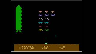 Atari 8-bit, Emulated, Space Invaders, Game 8, 682 points