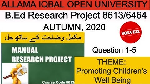 8613-Research Project Manual Solved with complete explanation