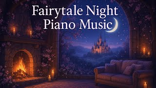 Magical Moonlit Castle Ambience + Cozy Fireplace & Relaxing Piano