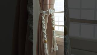 DIY Macrame Curtain Tie Back | Tali Gorden #diy #macrame #boho #homedecor #shorts