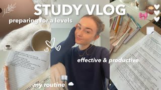 STUDY VLOG | preparing for a levels, study routine & finding balance