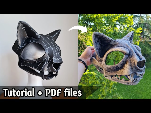 Eva Foam Cat Mask/ Therian Mask Pdf Pattern Guide Step by Step PDF DOWNLOAD  