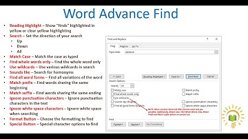 Word Advanced Find Feature