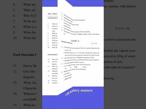 TSBIE intermediate second year chemistry model paper 2021-22 | @SR chemistry masters  #tsbie