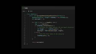 1624 Largest Substring Between Two Equal Characters