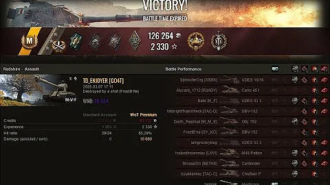 WOT - M-V-Y - 7 KILLS 10.7K DAMAGE 3 MARK ACE TANKER - World Of Tanks