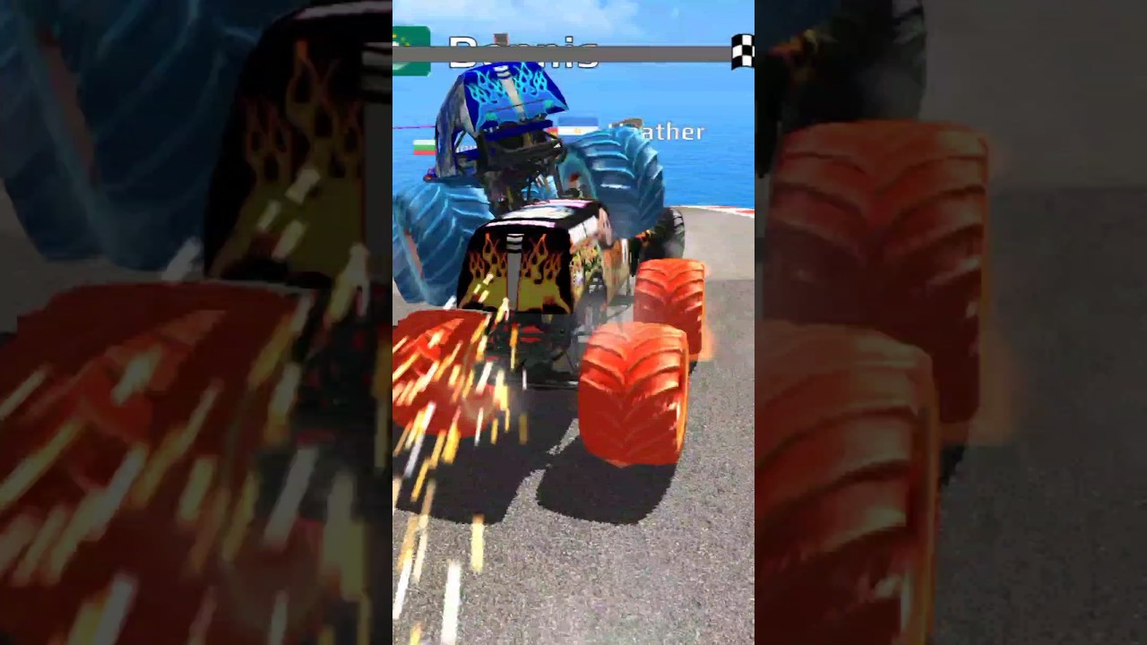 😱 Monster Car Goes Wild! Insane Jump 🚙🔥 | Dark Monster King ST #Shorts #gaming #viral