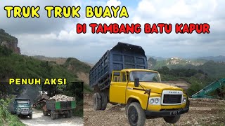 TRUK BUAYA DI TAMBANG BATU KAPUR CIPATAT PADALARANG (DUMP TRUK BUAYA}