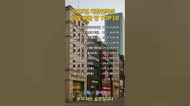 2025년 대한민국에서 가장 비싼 땅은 어디? #명언 #좋은글 #좋은말