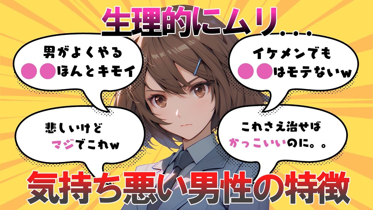 【生理的に無理...】女性が気持ち悪いと感じる男性の特徴【ガルちゃんまとめ】