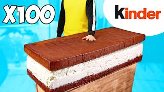 Giant Kinder Milk Slice | How To Make The World’s Largest DIY Kinder by VANZAI