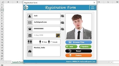 Hermoso formulario de registro con imagen en Excel VBA | Aspecto de formulario web