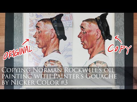 ノーマン・ロックウェルの油彩を模写3 Copying Norman Rockwell's oil