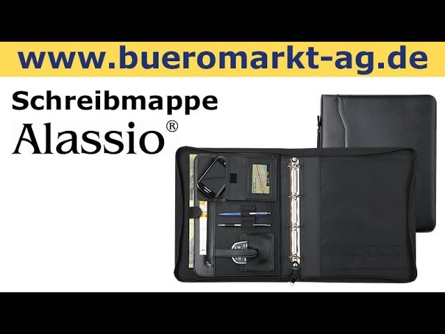 Alassio Arezzo Schreibmappe A4 30025 schwarz - YouTube