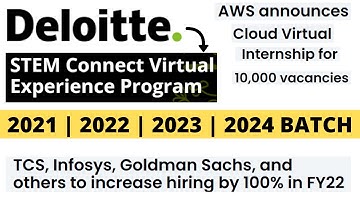 Deloitte STEM Virtual Experience Program | TCS, Infosys Hiring 100% | Aws Cloud Internship | FREE