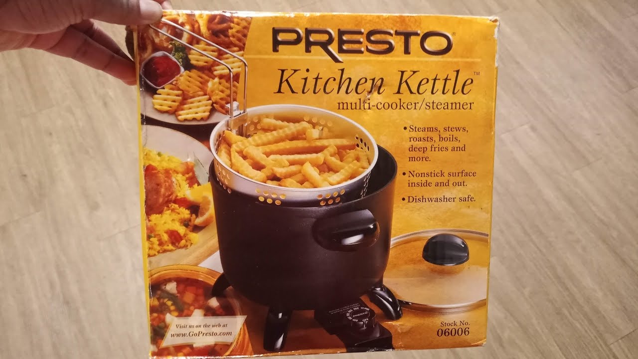 Presto 10 qt. Black Kitchen Kettle Deep Fryer-Multi Cooker 06009 - The Home  Depot