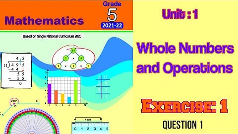 Mathematics class 5||unit 1 whole numbers and operations || Exercise 1||  question 1 ||