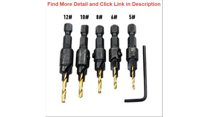 Review 5pcs Countersink Drill Woodworking Drill Bit Set Drilling Pilot Holes For Screw Sizes #5 #6