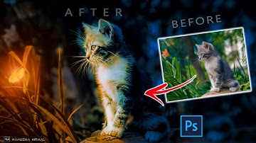 How to Cat and Butterfly Manipulation in Photoshop | Glow Light Effect ❤