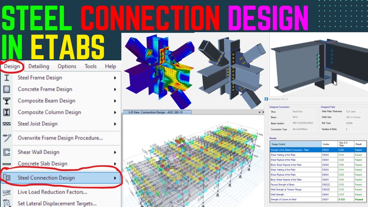 Steel Connection Design in ETABS | Steel Building Design in ETABS ...