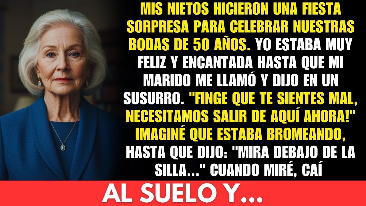 En La Fiesta Sorpresa De Mis Nietos, Mi Esposo Susurró Debemos Huir Ahora… Mira Debajo De La Silla…
