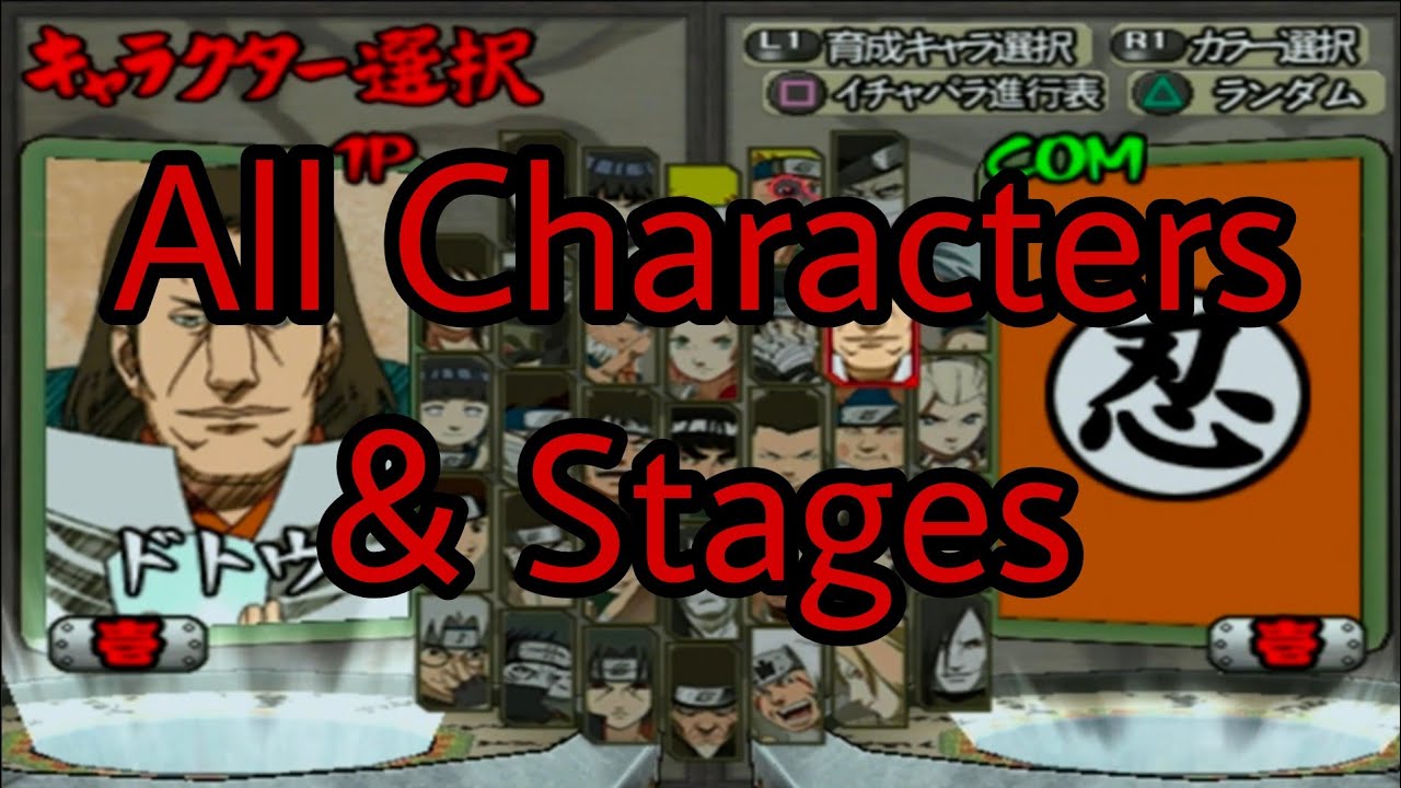 Naruto Narutimate Hero 2: All Characters & Stages