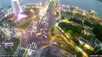 Clip Camera nút giao thông tây Cầu Rồng Chiều mưa ngày 27/11/2019