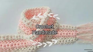 كوفية/سكارف/شال كروشية سهل للمبتدئين غرزة البف   easy crochet scarf/shawl  puff stitch