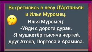 Анекдоты.Д'Артаньян вызвал Илью Муромца на дуэль.