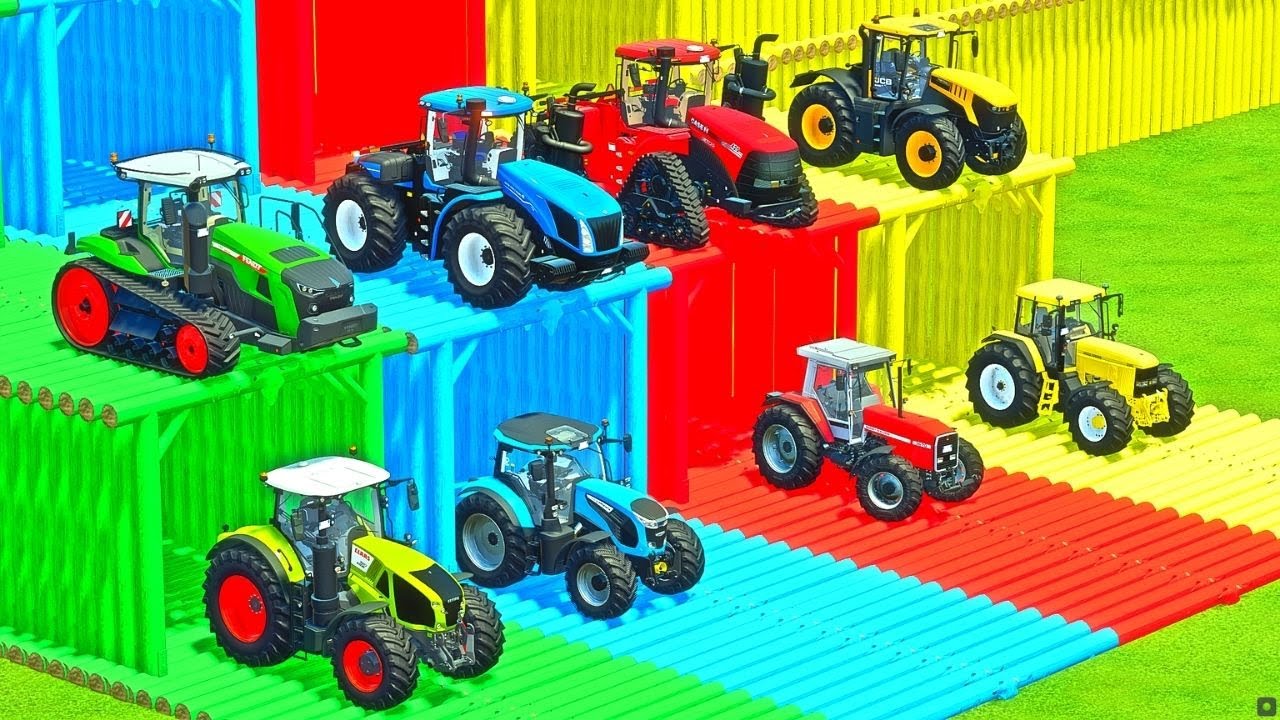 NEW HOLLAND vs JOHN DEERE vs CLASS vs FENDT vs CASE TRACTORS w MAN