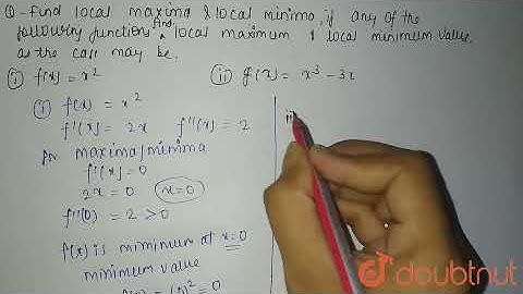 Find the local maxima and local minima, if any, of the following functions. Find also the local ...