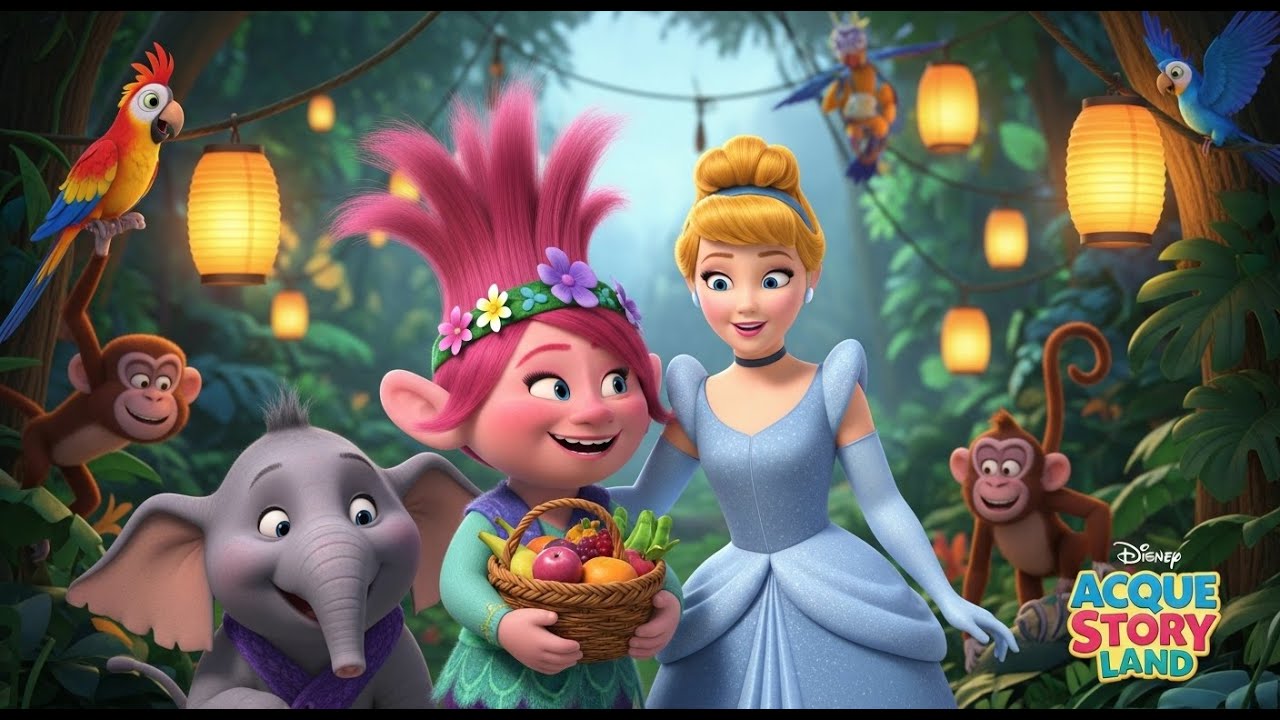 Cinderella × Princess Poppy – Jungle Festival Adventure | Bedtime Story for Kids