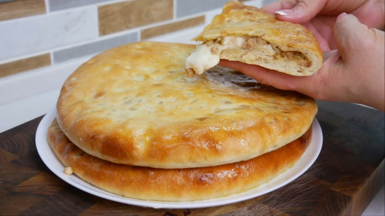 Лепёшка с мясом. Осетинские ПИРОГИ, цыганка готовит.