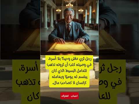 الملياردير الذي ور ث ثروته لعامل بسيط وصية صادمة لماذا ترك ماله لمن يبتسم فقط
