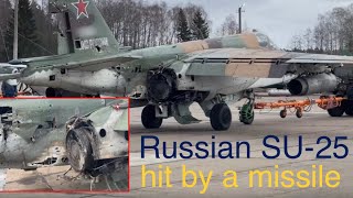 Russian Su-25 after being hit by a missile