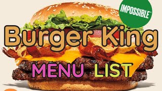 Burger King Menu Prices [Philippines Restaurant Menu]