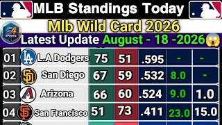 MLB Standings 2026 Today Major League Baseball Updates August 18 2026