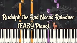 Rudolph the Red Nosed Reindeer | Christmas Song | X'mas Carol (Simple Piano, Piano Tutorial) Sheet