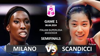 Semifinals of Italian Volleyball LVF SerieA1 2023/2024 | Milano vs Scandicci