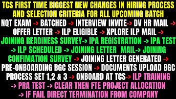 FIRST TIME IN TCS NQT HIRING | BIGGEST CHANGE IN HIRING PROCESS & SELECTION CRITERIA EXAM TO JOINING