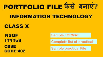 IT PORTFOLIO FILE FORMAT CLASS X | NSQF