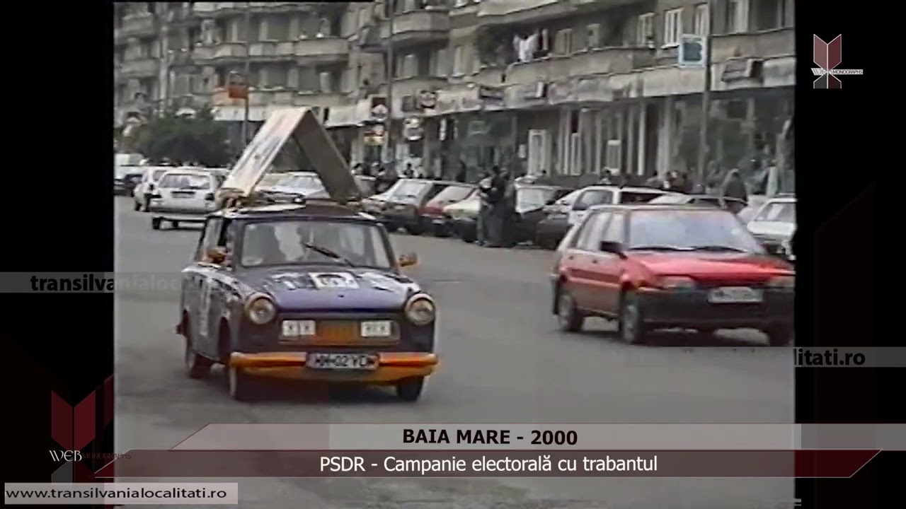 BAIA MARE (2000) - PSDR  - Campanie electorală cu trabantul