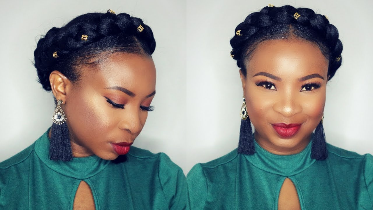 How To: Halo Braid Tutorial On Short Natural Hair | Easy Protective ...