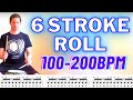 6 SIX STROKE ROLL Drum Fill EXERCISE 100 200bpm Play Along Workout Rudiment Practice Pad Routine mp3