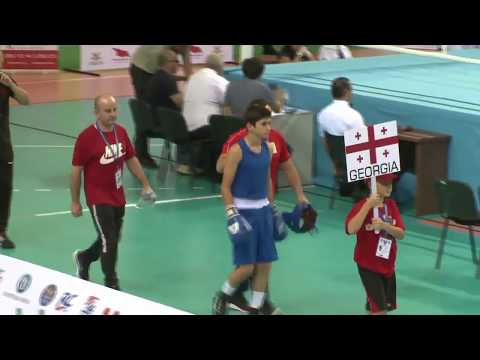 დემური ქაჯაიას (52კგ)პირველი ორთაბრძოლა კრივში ევროპის U14 ჩემპიონატზე.-2019 წ. 4 აგვისტო ქ.თბილისი.