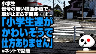 小学生 信号の無い横断歩道で車が止まらず困惑…「小学生達がかわいそうで仕方ありません」が話題