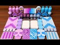 ASMR slime mixing Babycry glossy slime | Purple vs Blue showdown #1056