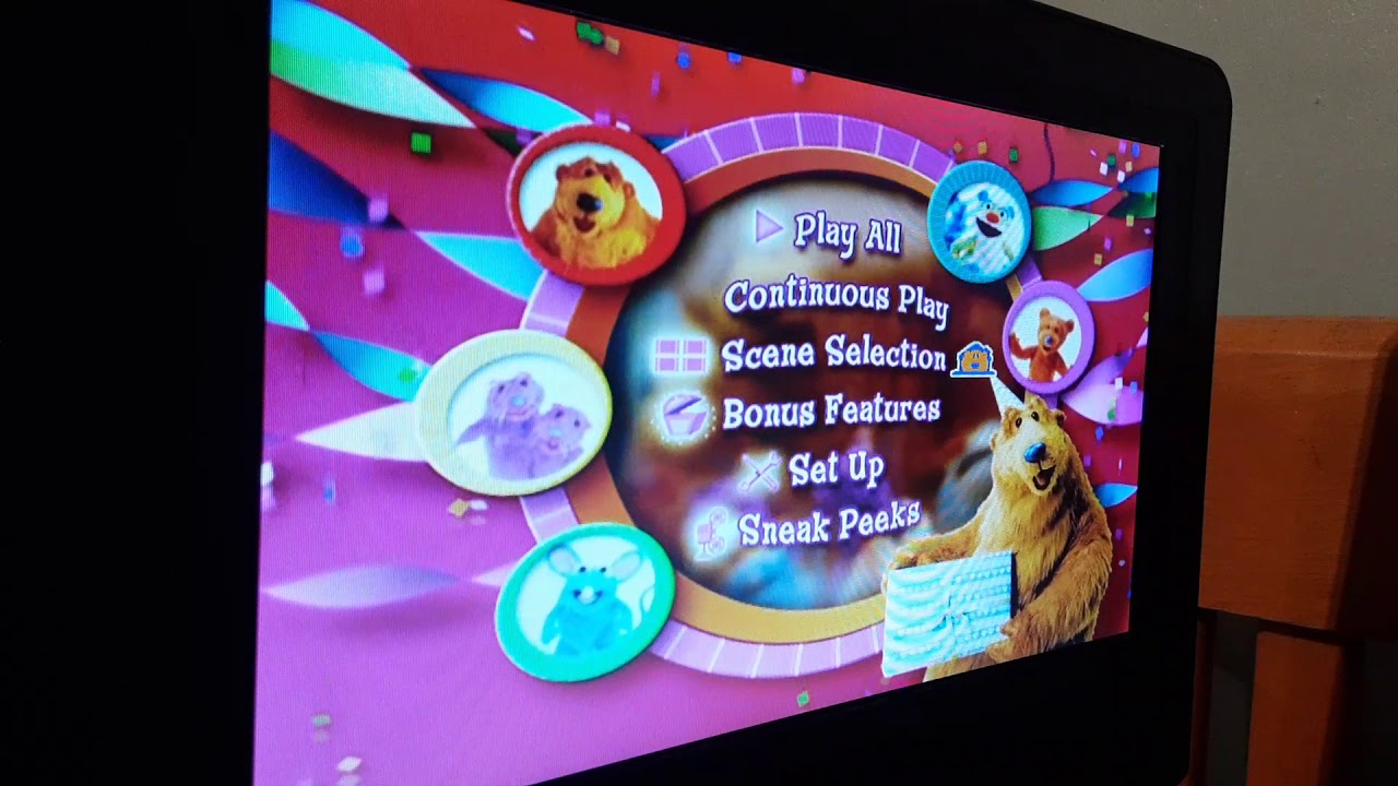 Bear inthe Big Blue House Party Time with Bear DVD Menu Walkthrou...